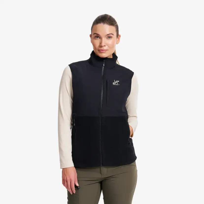 RevolutionRace River Hybrid Fleece Vest Dame Black