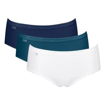 Sloggi Sloggi Truser 3P Basic Plus Midi Colored Blå/Blå bomull 38 Dame