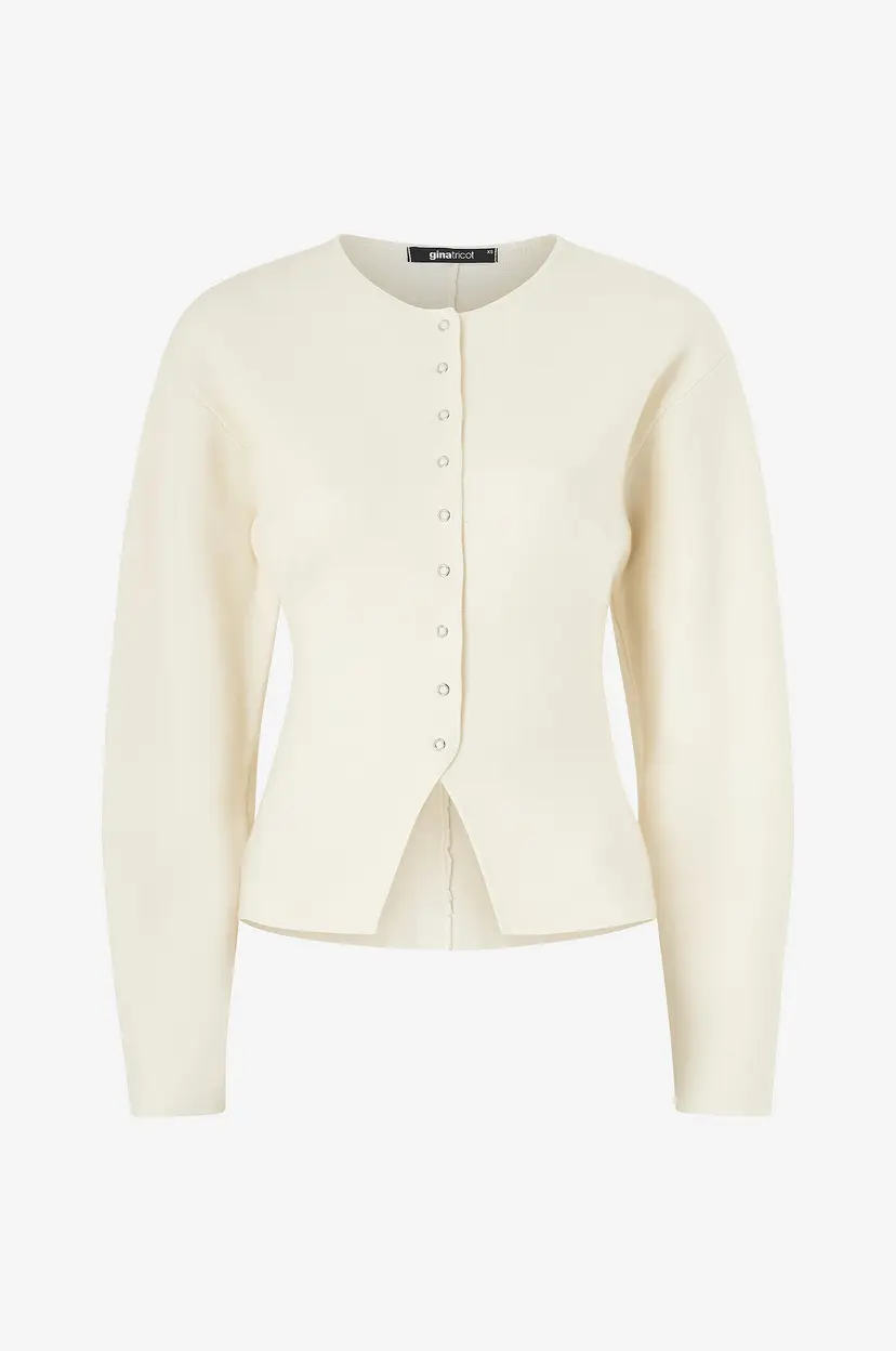 Gina Tricot Kardigan Knitted Sculptured Cardigan - Beige