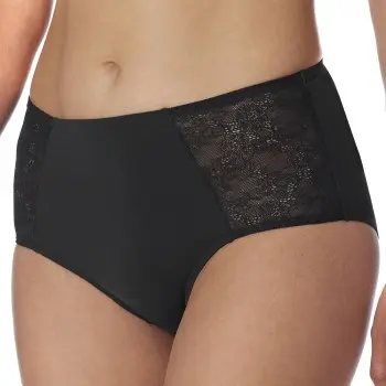 Schiesser Schiesser Truser Midi Slip Svart polyamid 42 Dame