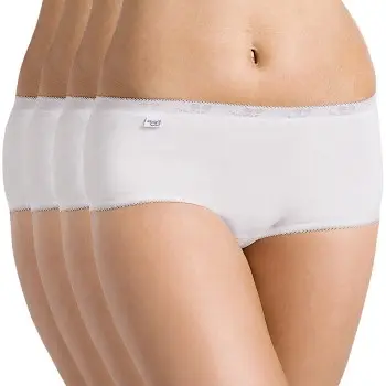 Sloggi Sloggi Truser 4P Basic Organic Hipster 4 Hvit økologisk bomull 40 Dame