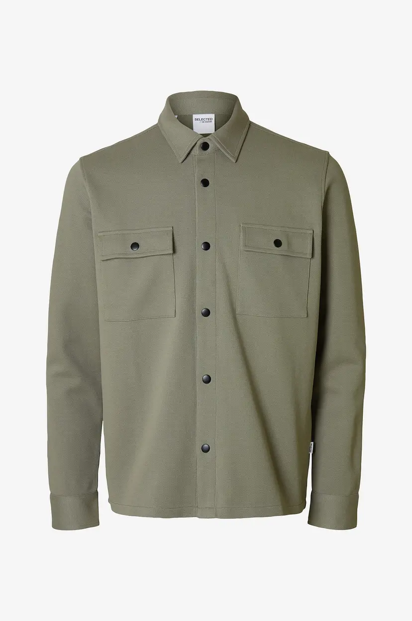 Selected Men Overtreksskjorte slhJackie Sweat Jacket - Grå
