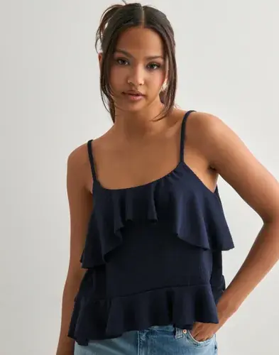 Nelly Nelly - Blå - Cute Flounce Strap Top