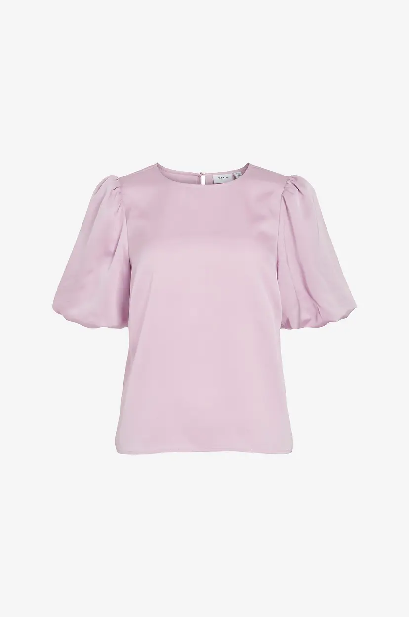Vila Bluse viEllette 2/4 Satin Puff Top - Rosa