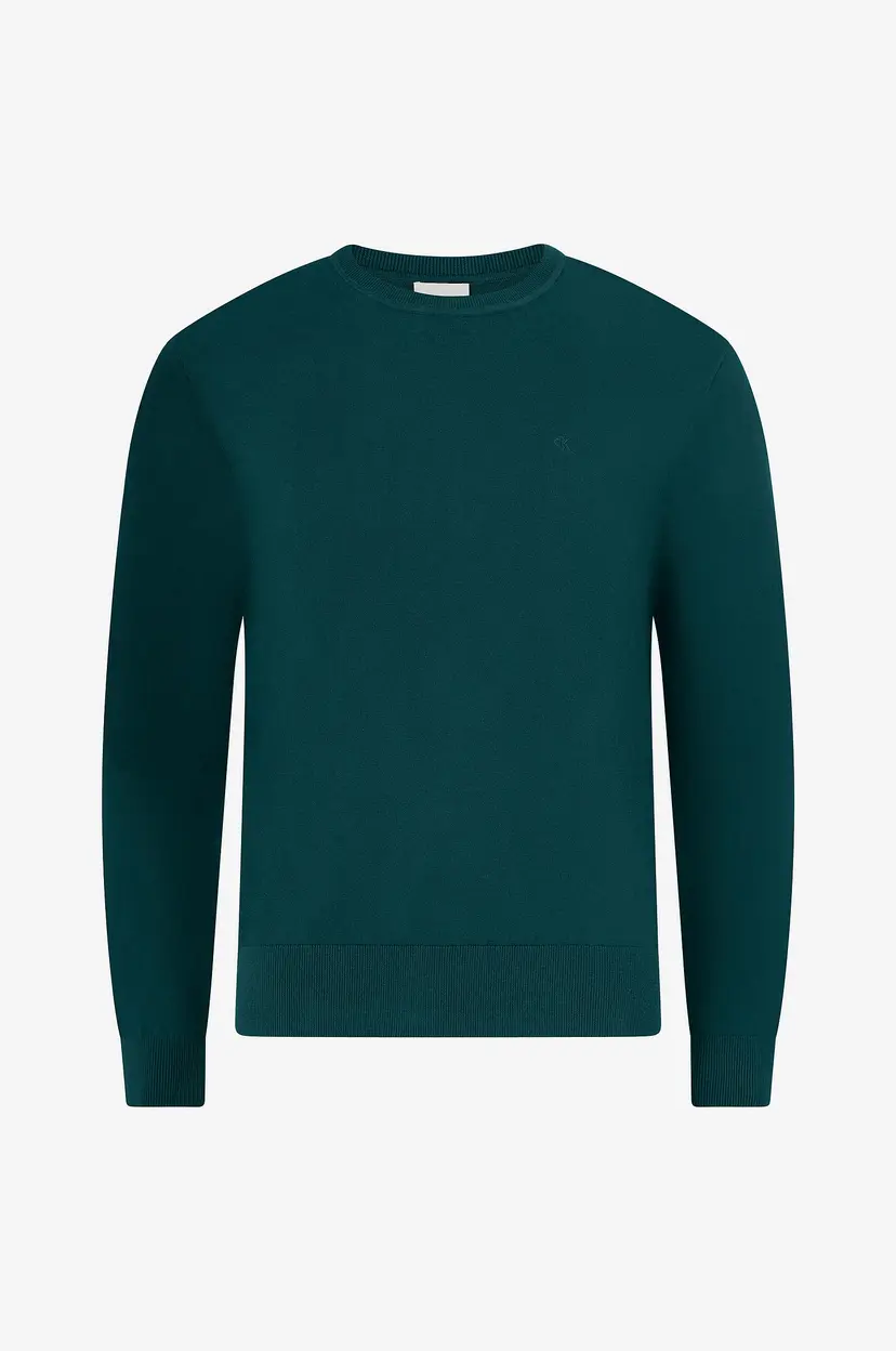 Calvin Klein Genser LS Supima Cotton Crew 14gg - Grønn