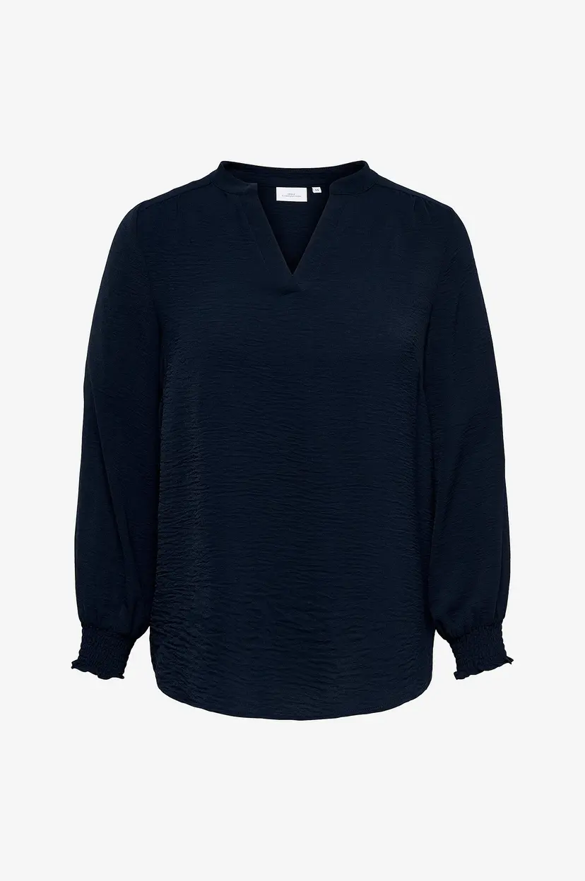Only Carmakoma Bluse carMetta Life V-neck Top Wvn - Blå