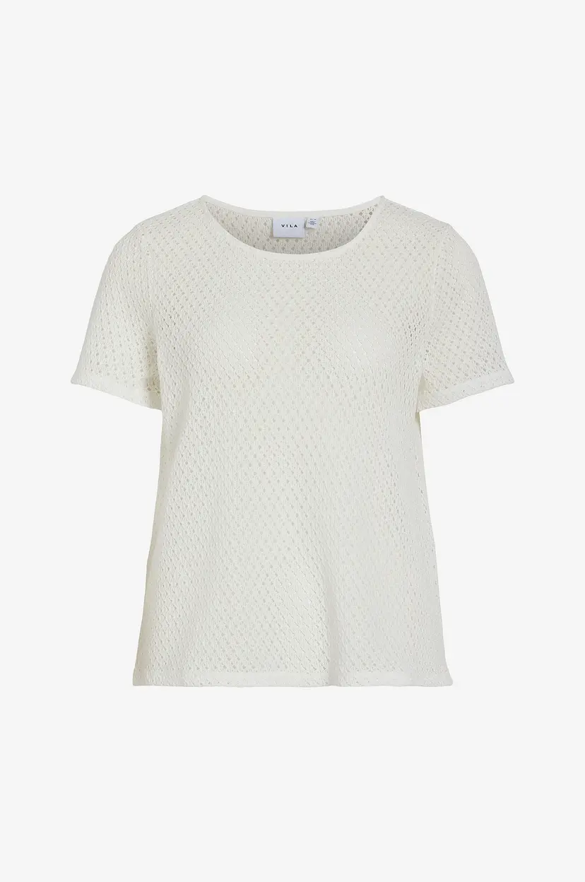 Vila Topp viMine O-neck S/S Top - Hvit