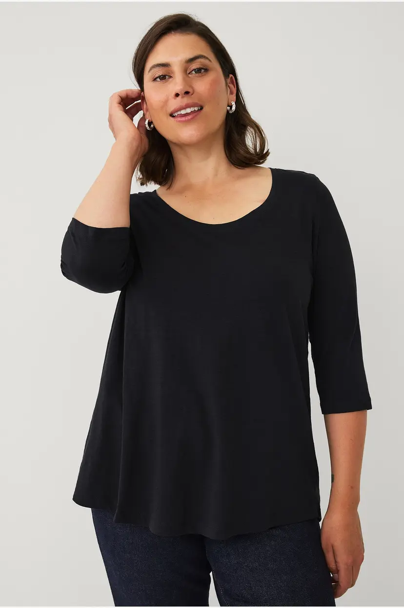 Ellos Plus collection Topp med ermer 3/4 lang - Svart