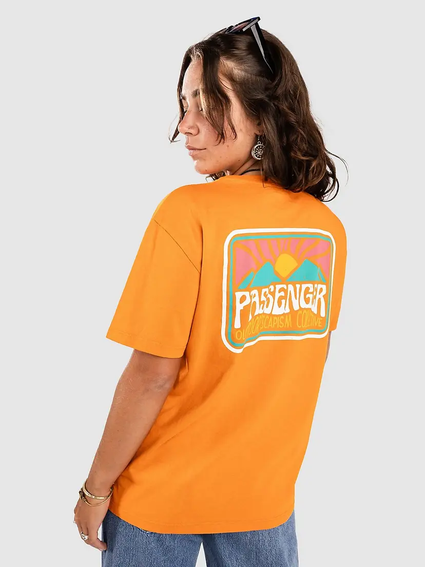 Passenger Passenger Golden Hour Recycled Cotton Oversized T-skjorte oransj