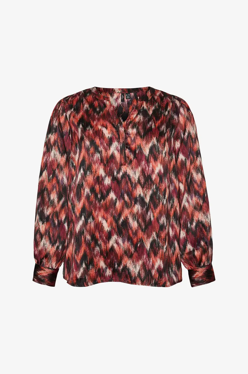Vero Moda Curve Bluse vmcOlympia L/S Top Wvn - Flerfarget