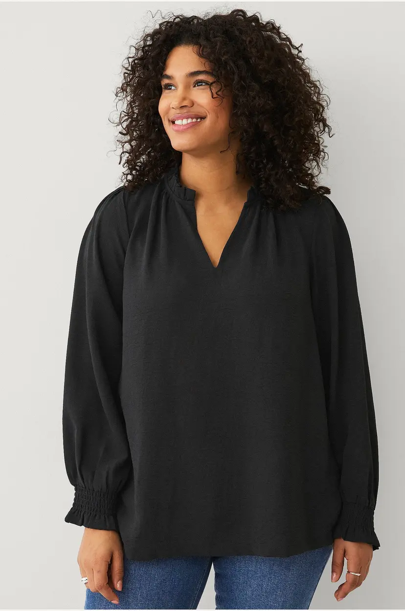 Ellos Plus collection Bluse med v-formet utringning - Svart