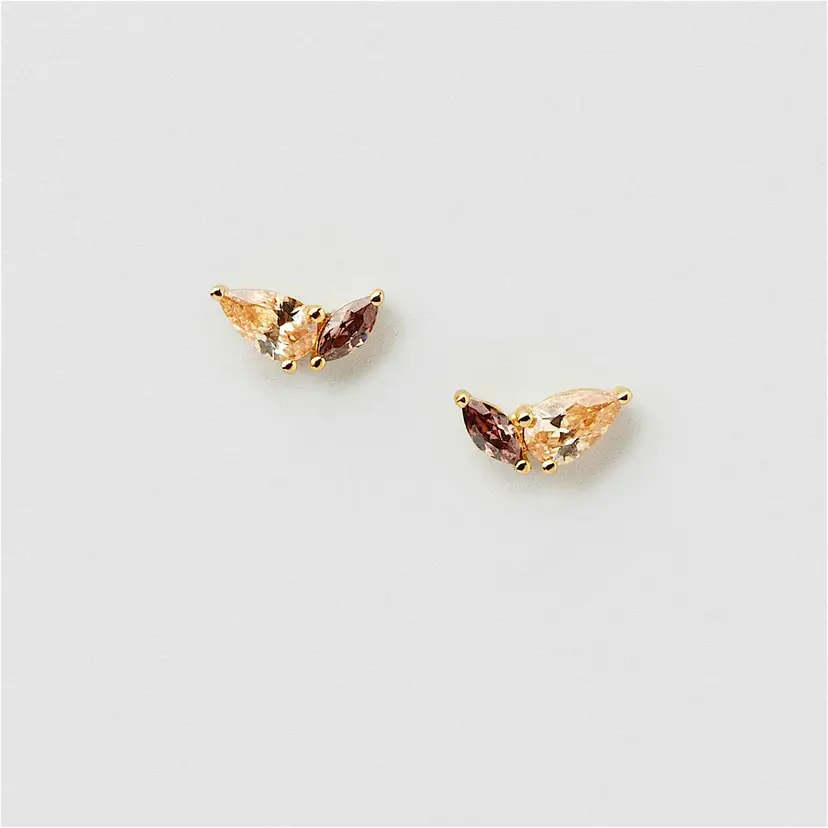 Safira Espresso Duo Drop Studs