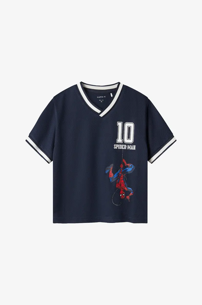 NAME IT T-skjorte nmmMatz Spider Nreg SS Poly Top Mar - Blå