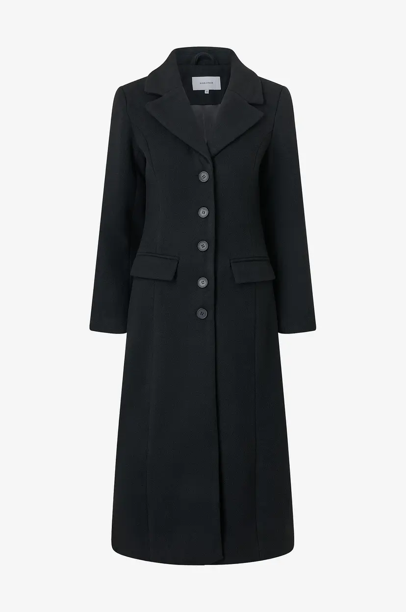 Bubbleroom Kåpe Shaped Wool Blend Coat - Svart