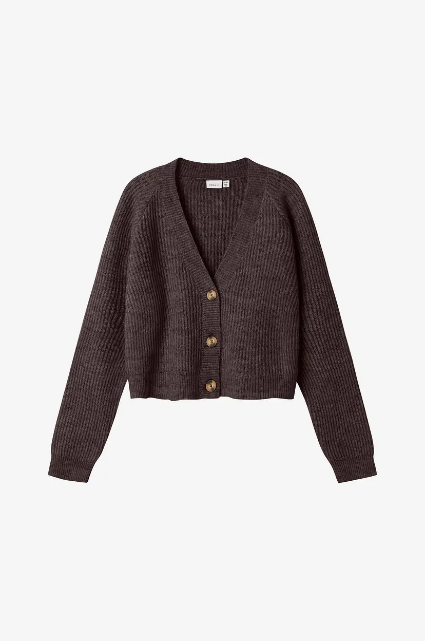 NAME IT Kardigan nkfHolly Boxy Short Knit Card - Brun