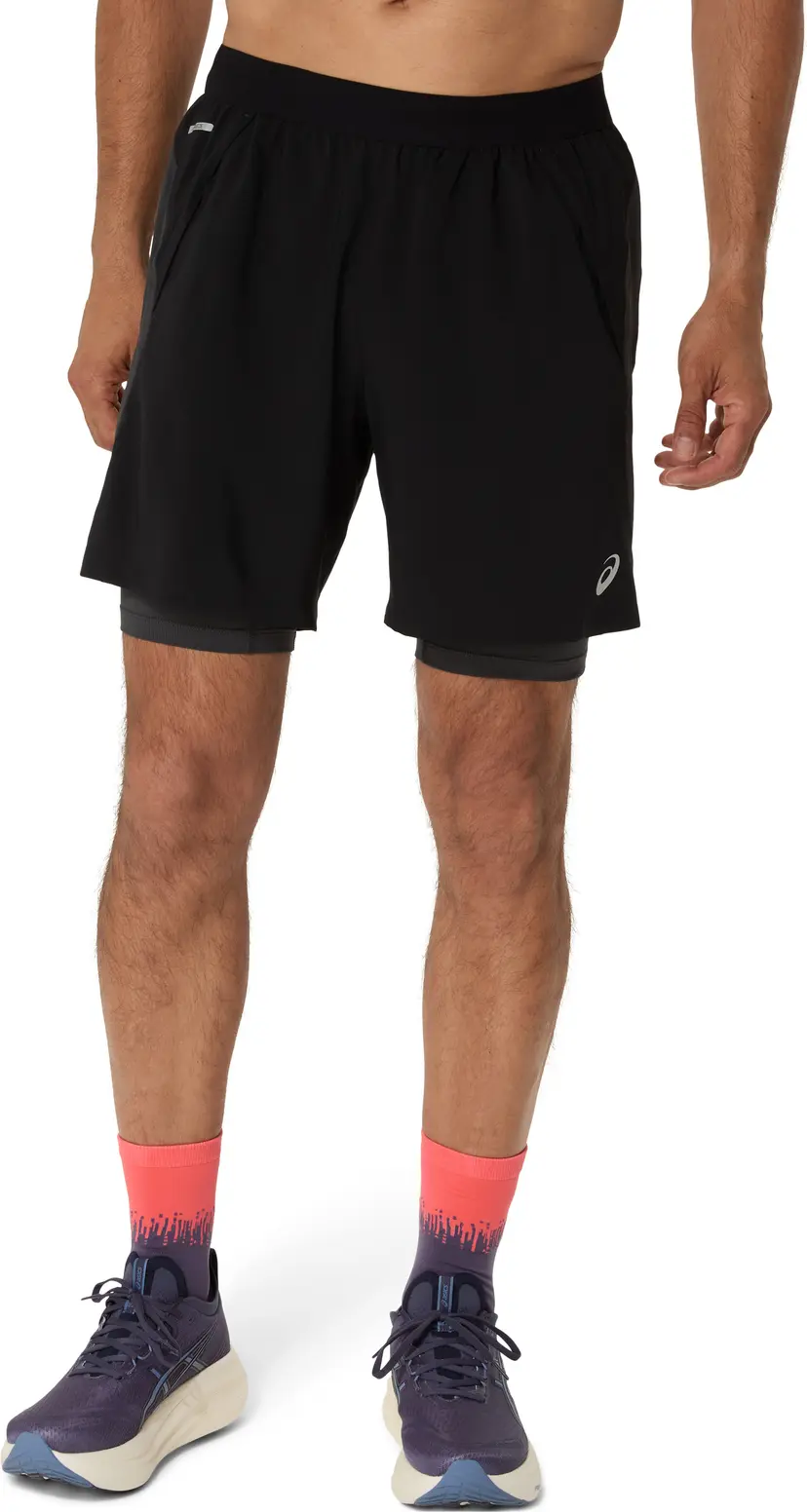Asics Asics Men's Road 2n1 7in Short Performance Black/graphite Grey