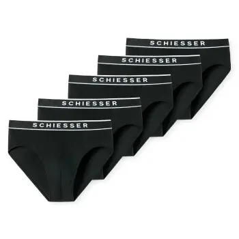 Schiesser Schiesser 5P 95-5 Organic Cotton Rio Briefs Svart bomull 3XL Herre