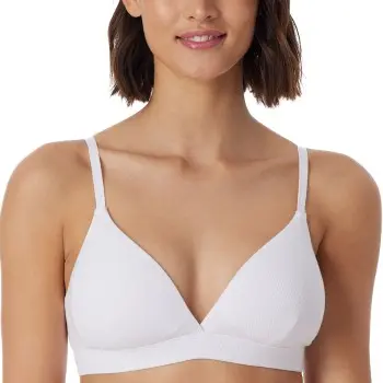 Schiesser Schiesser BH Pure Rib Organic Cotton Soft Bra Hvit C 80 Dame