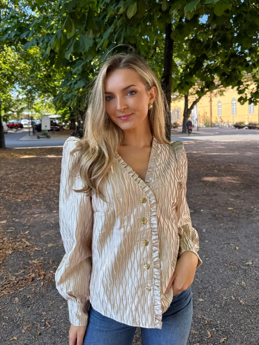 Y.A.S Yasripple LS V-Neck Shirt