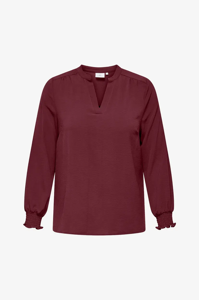 Only Carmakoma Bluse carMetta Life V-neck Top Wvn - Rød