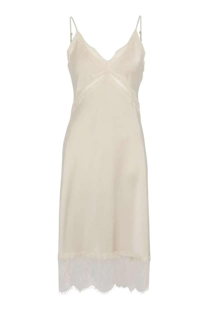 Love Lolina Dolly Mini Slip Dress Champagne - XS