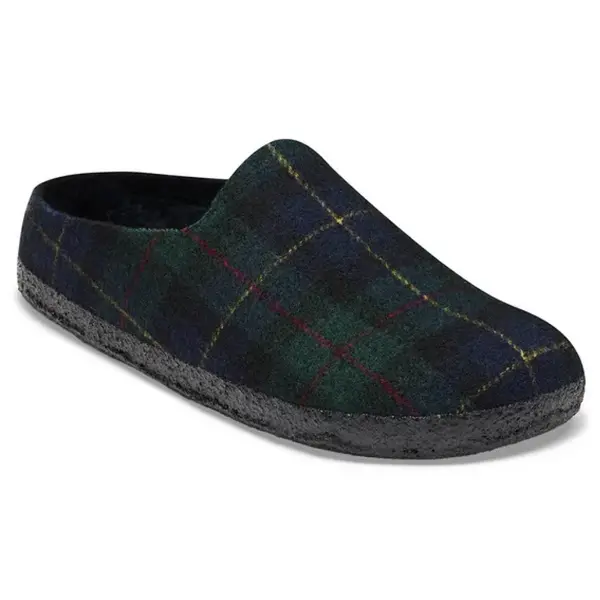 Birkenstock Birkenstock Amsterdam Wrapped Dip Felt Regular Green Navy Plaid