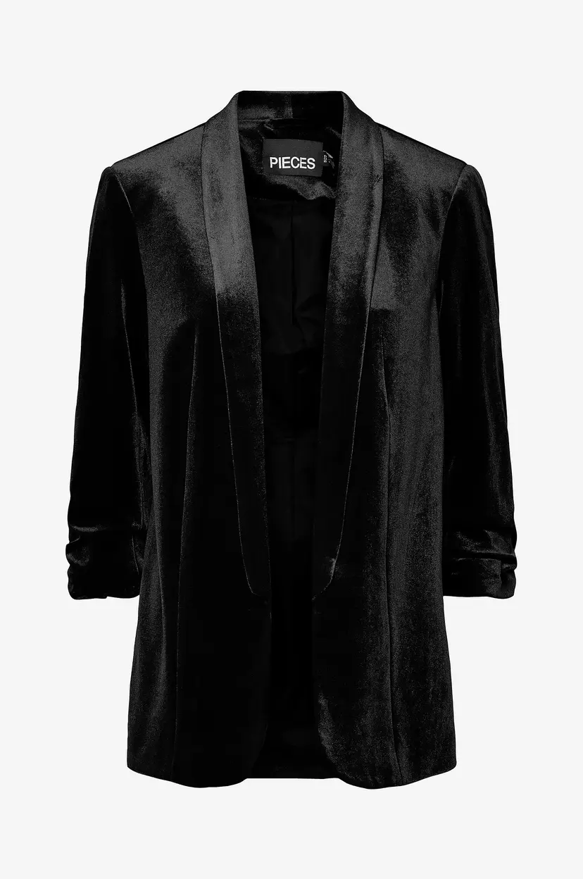 Pieces Blazer Pcbosella Velour 3/4 Blazer - Svart