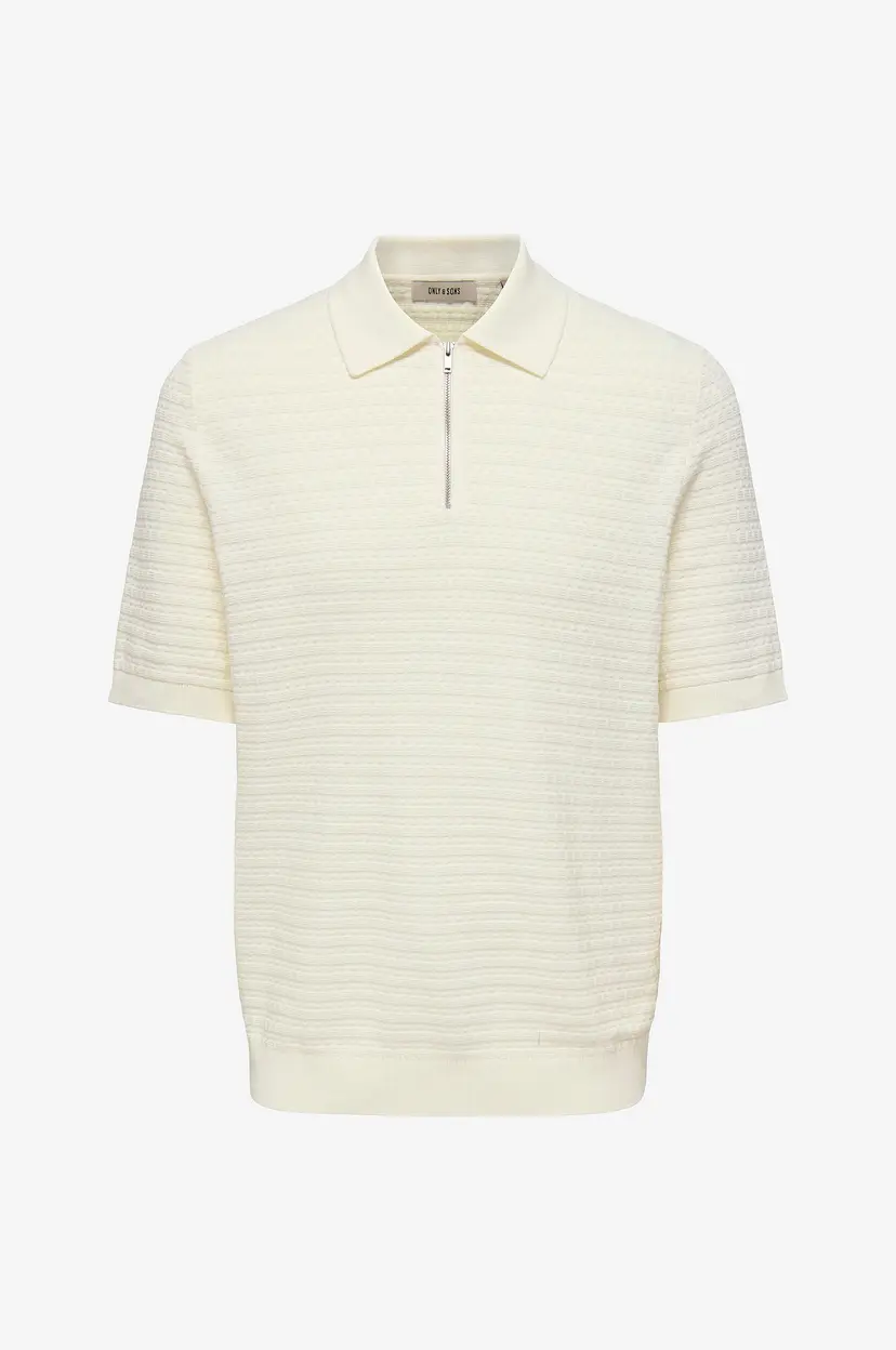 Only & Sons Pologenser onsMenu Reg SS Structure - Hvit