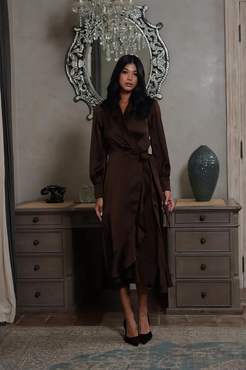 Love Lolina Iza Midi Dress Espresso - XS