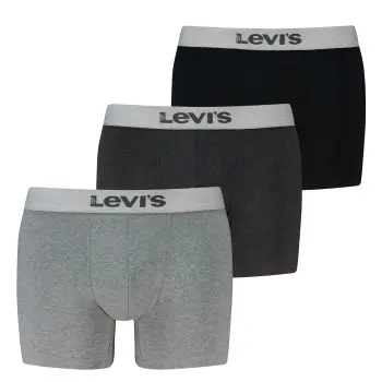 Levi's Levis 3P Logo Boxer Briefs Grå/Svart bomull Medium Herre