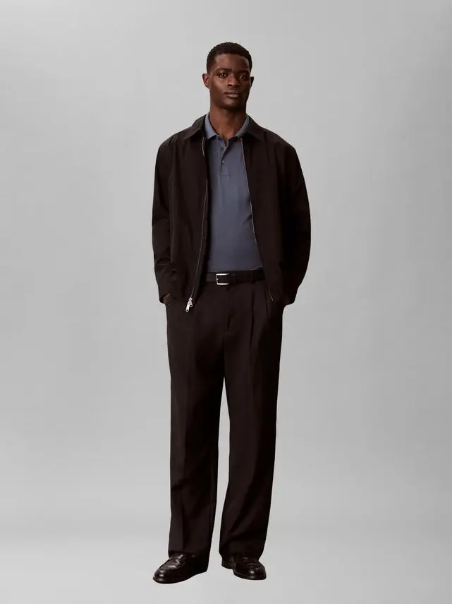 Calvin Klein LS SLIM SUPIMA LOGO PATCH POLO