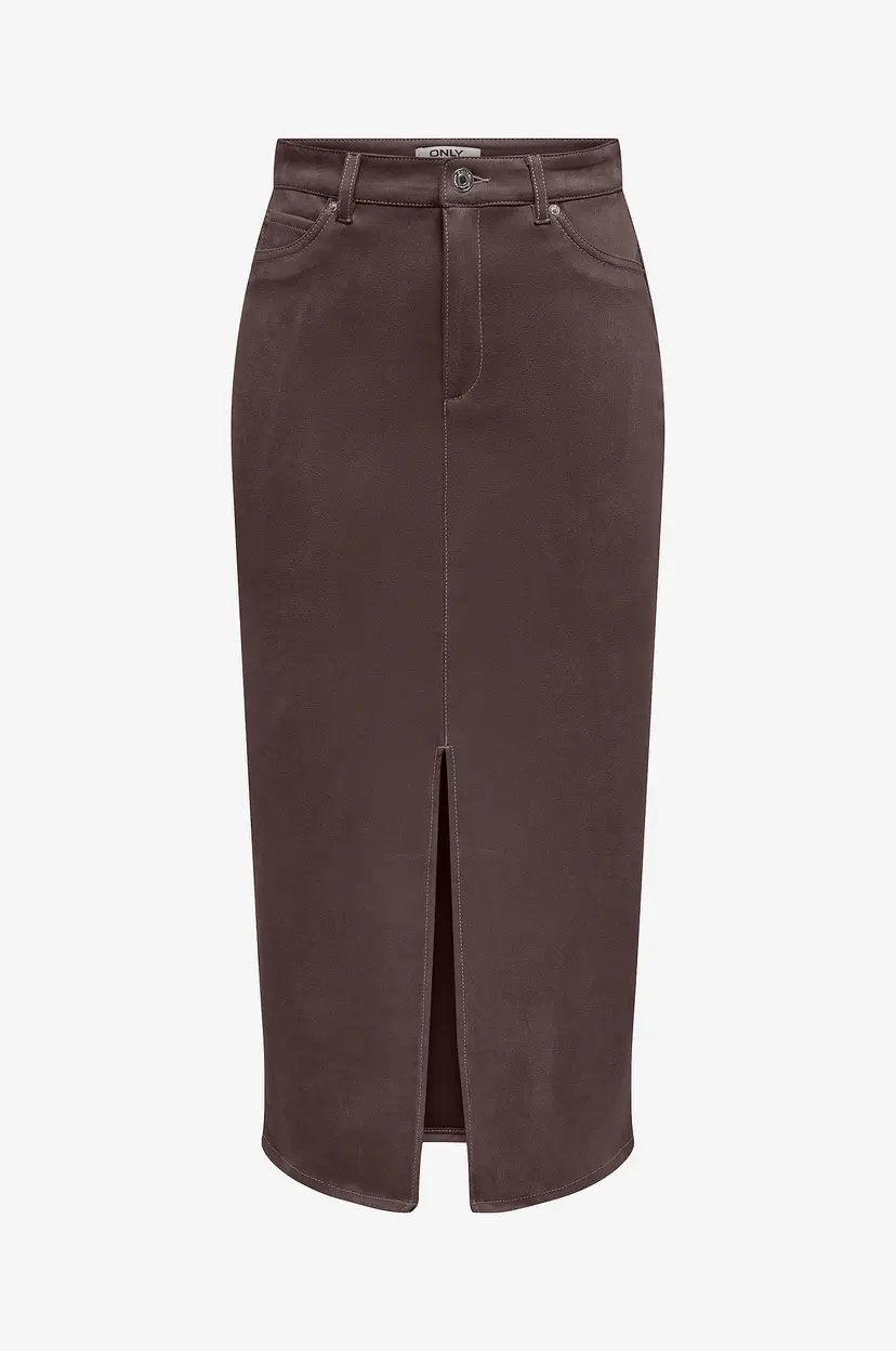 ONLY Skjørt onlStina Life MW Faux Suede Skirt - Brun