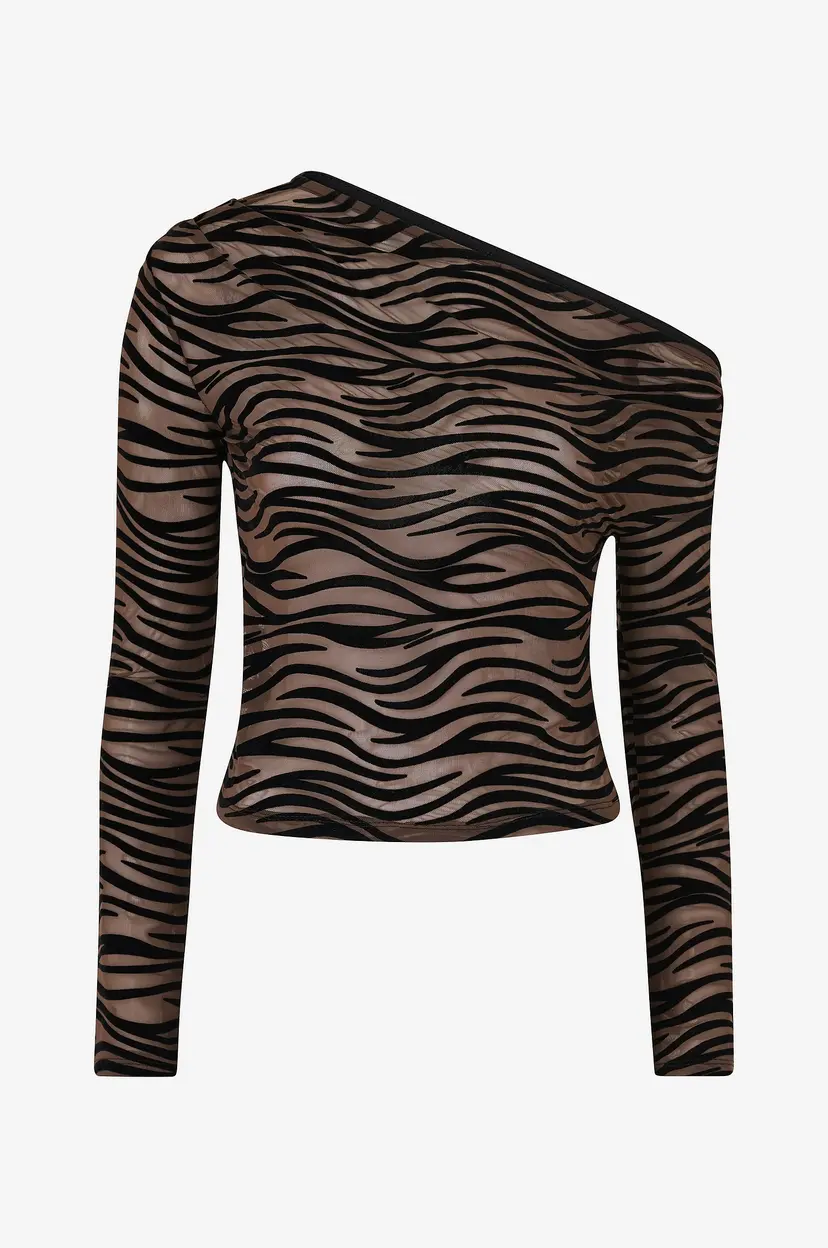 Gina Tricot Off shoulder-topp Asymmetric Top - Flerfarget