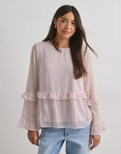 Pieces Pieces - Rosa - Pcbabette Ls Top Wvn