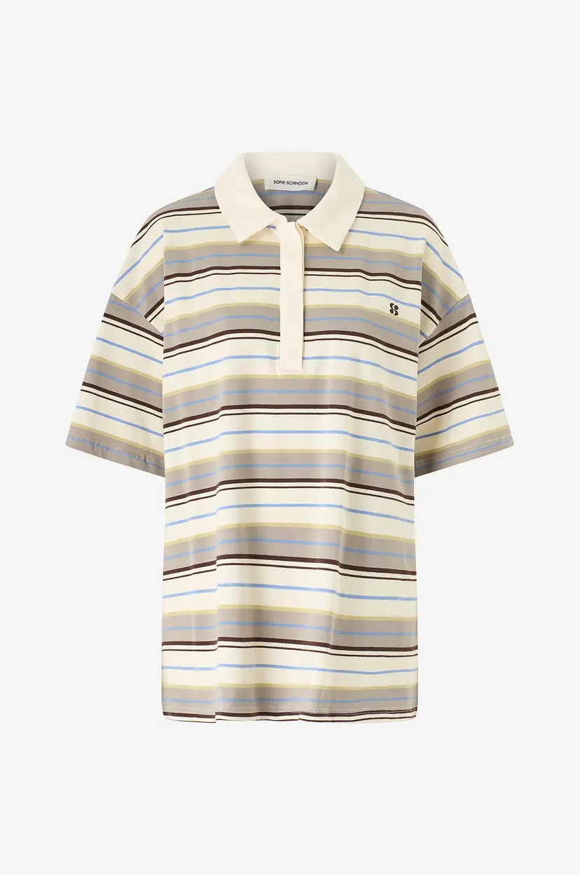 Sofie Schnoor Pologenser PilSW Oversize Striped Polo Shirt - Brun