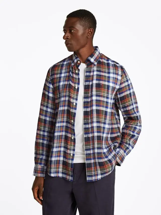 Tommy Hilfiger LINEN MULTI CHECK RF SHIRT