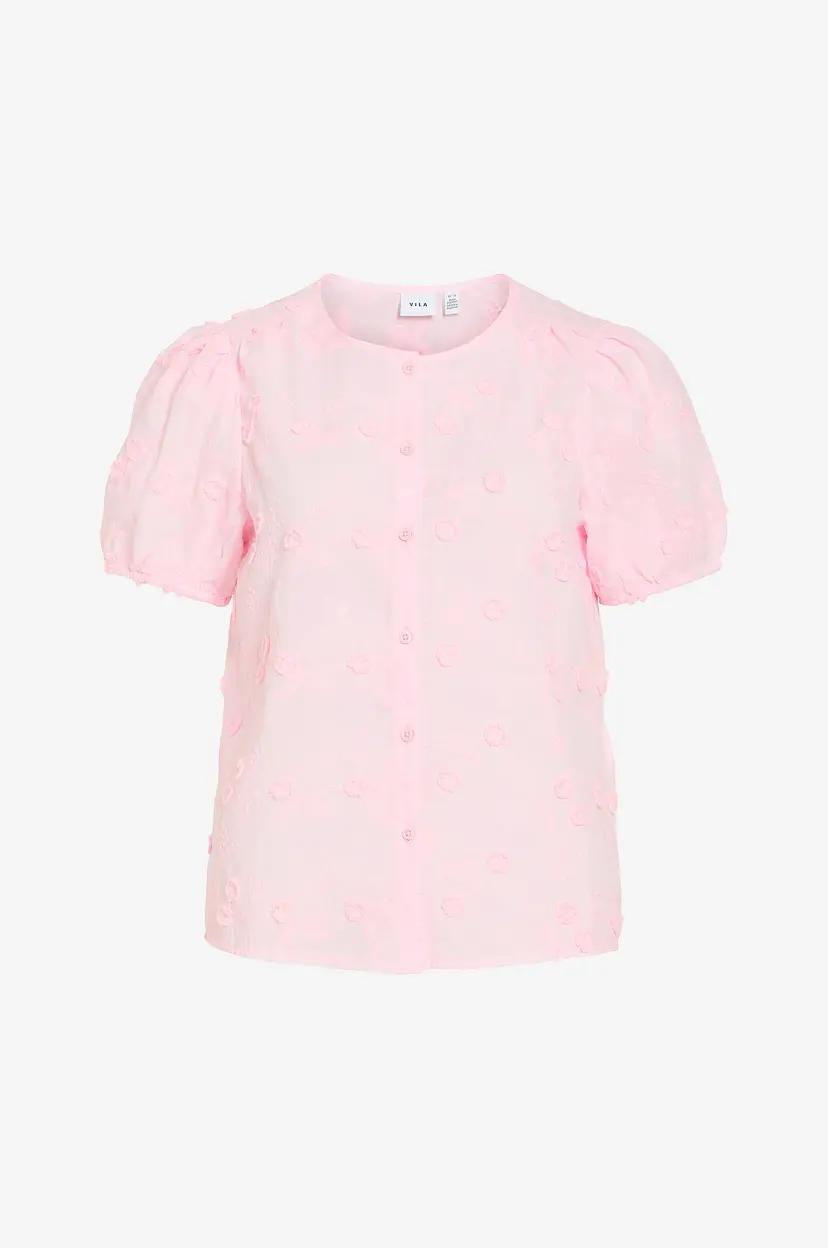 Vila Skjorte viSimone O-neck S/S Top/r - Rosa