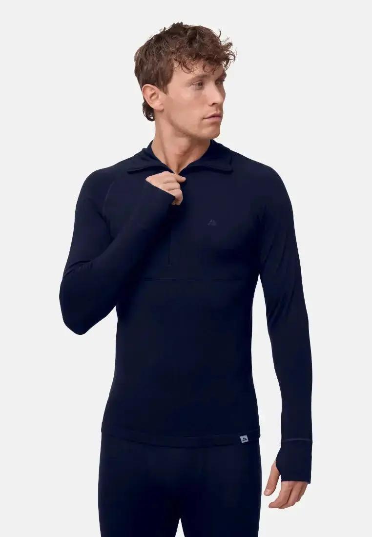 DANISH ENDURANCE DANISH ENDURANCE Merino Half-zip Skiundertrøje, Mørk Marineblå, M