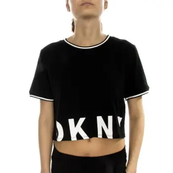 DKNY DKNY Spell It Out SS Top Svart Large Dame