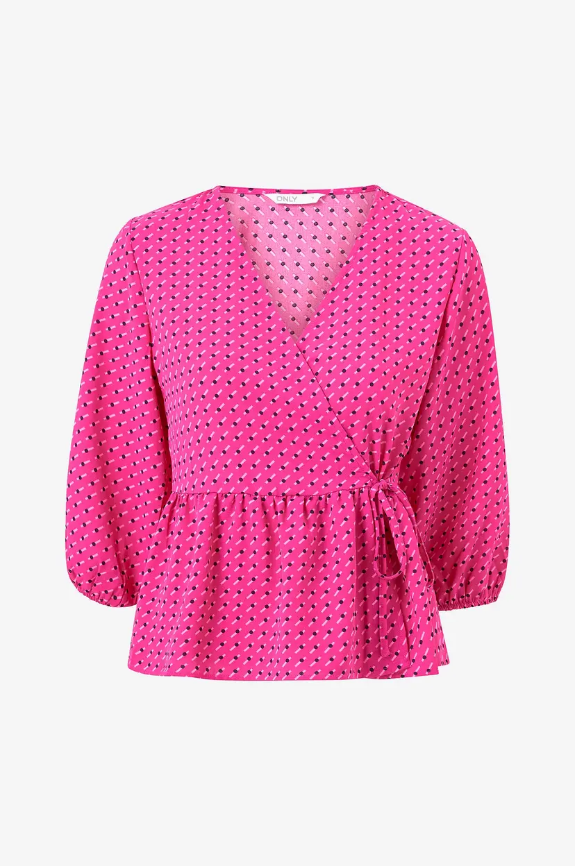 ONLY Bluse onlNaomi 3/4 Wrap Top Ptm - Rosa