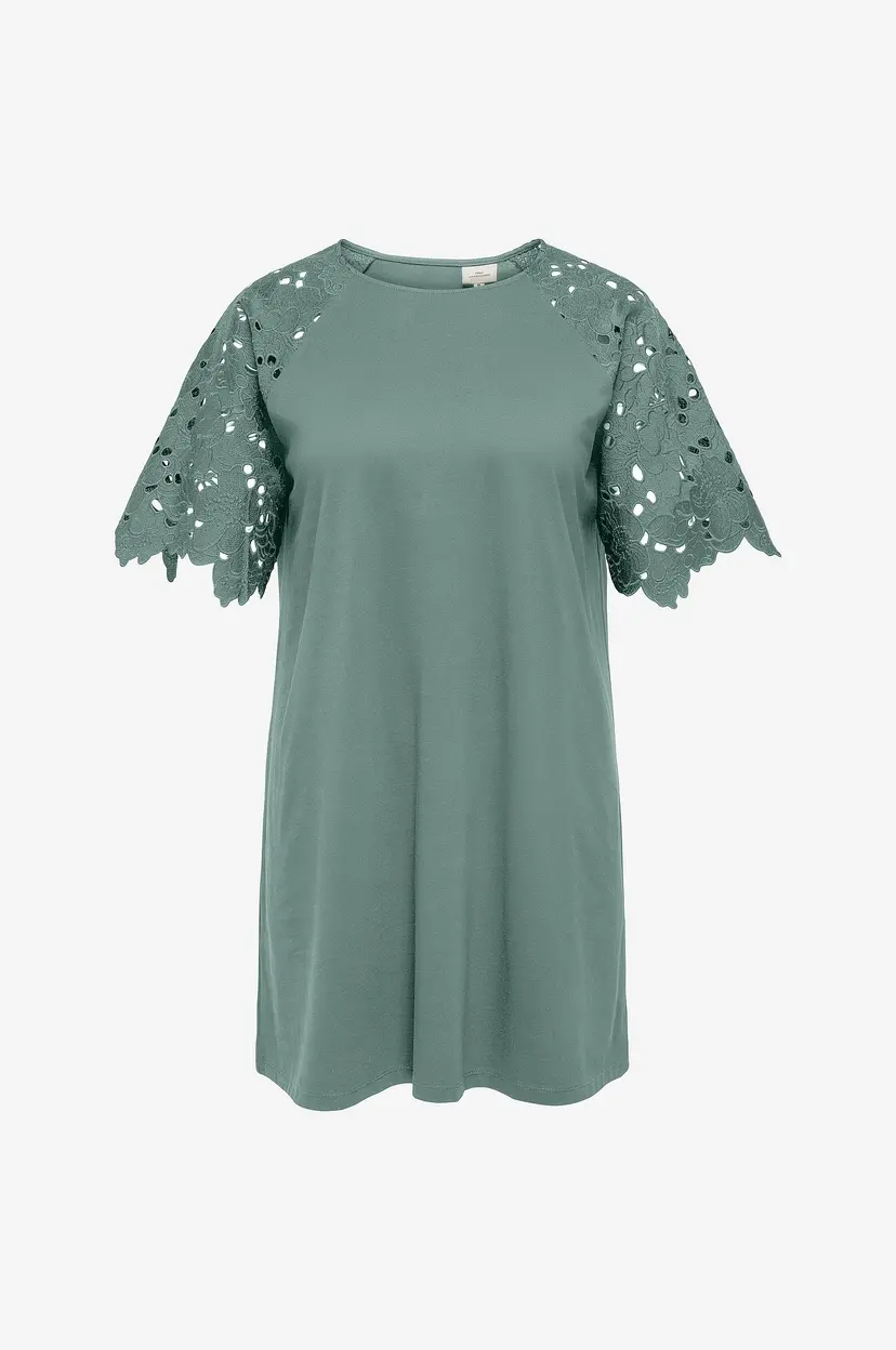Only Carmakoma Kjole carGloria O-neck Abk Dress Jrs - Grønn