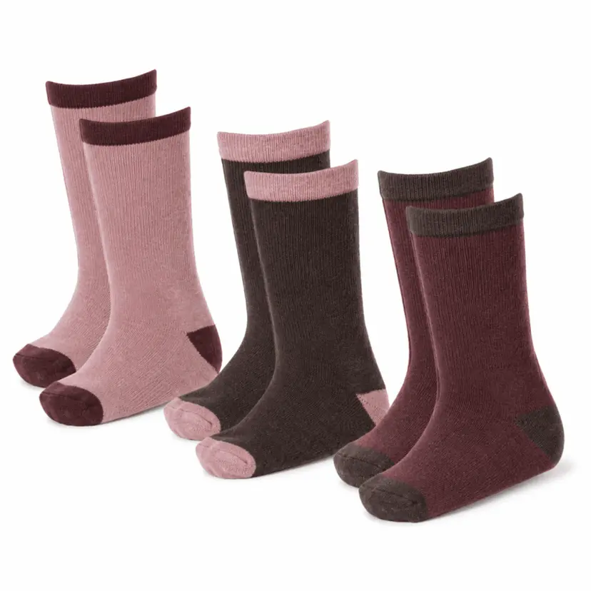 Bruse Bruse ullsokker Edland 3pk, Rose Brown Mix
