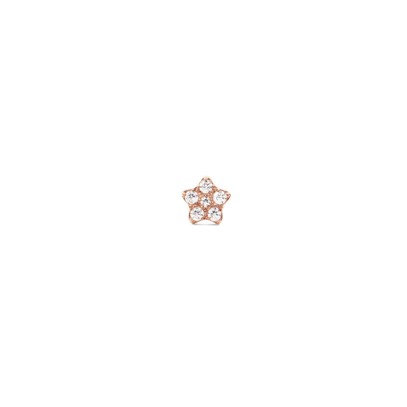 Rose Gold Earrings Crystal Star Stud | DW