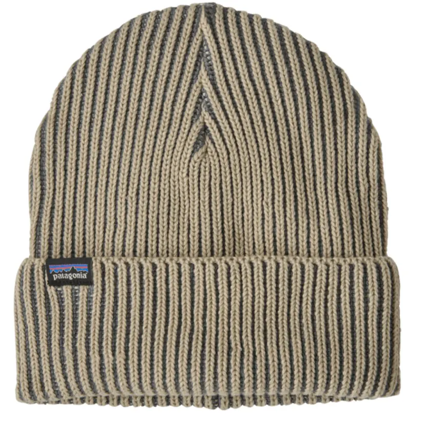 Patagonia Patagonia Fishermans Rolled Beanie Contrast Stripe: Weathered Stone