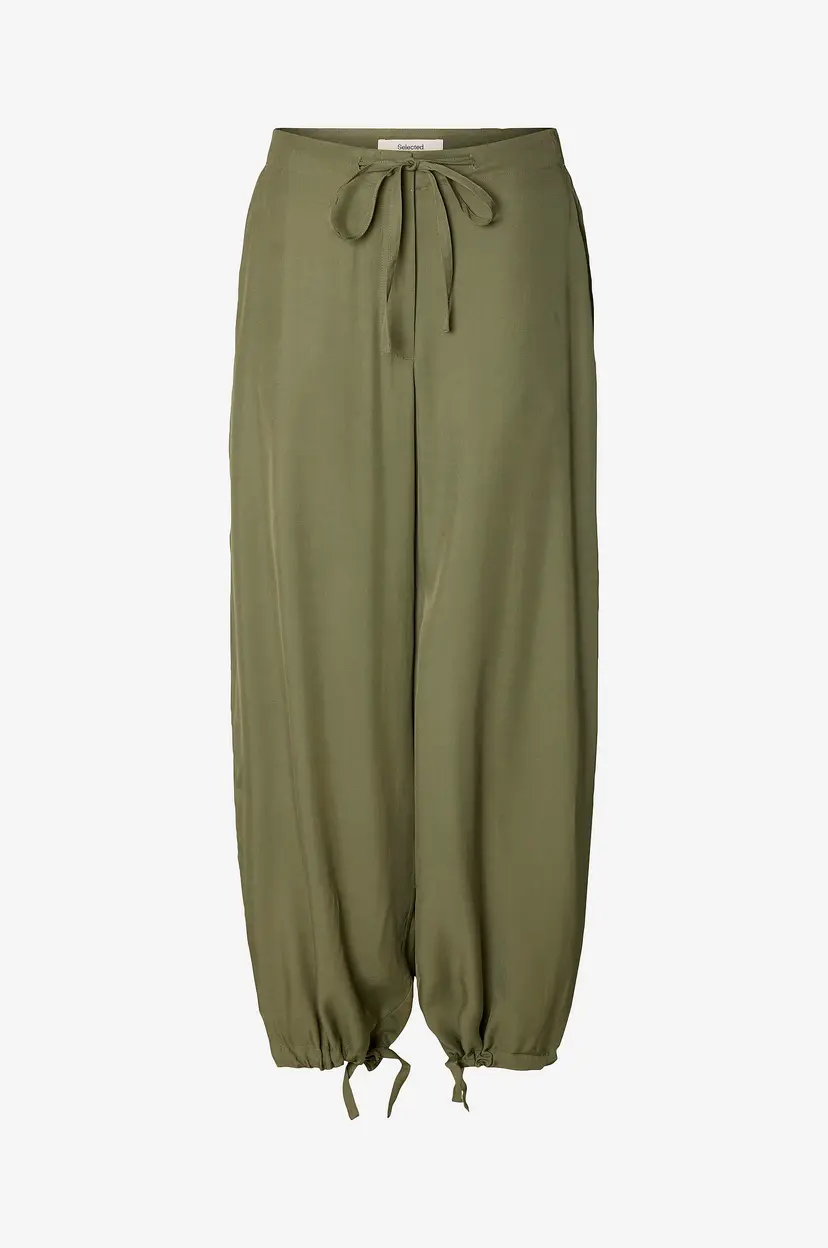Selected Women Bukser slfBeatrice MW Wide Pant B - Grønn
