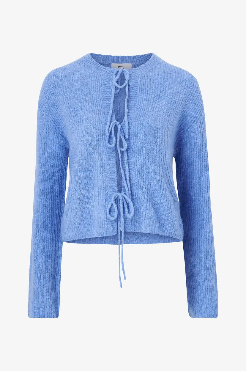 Gina Tricot Kardigan Knitted Tie Cardigan - Blå