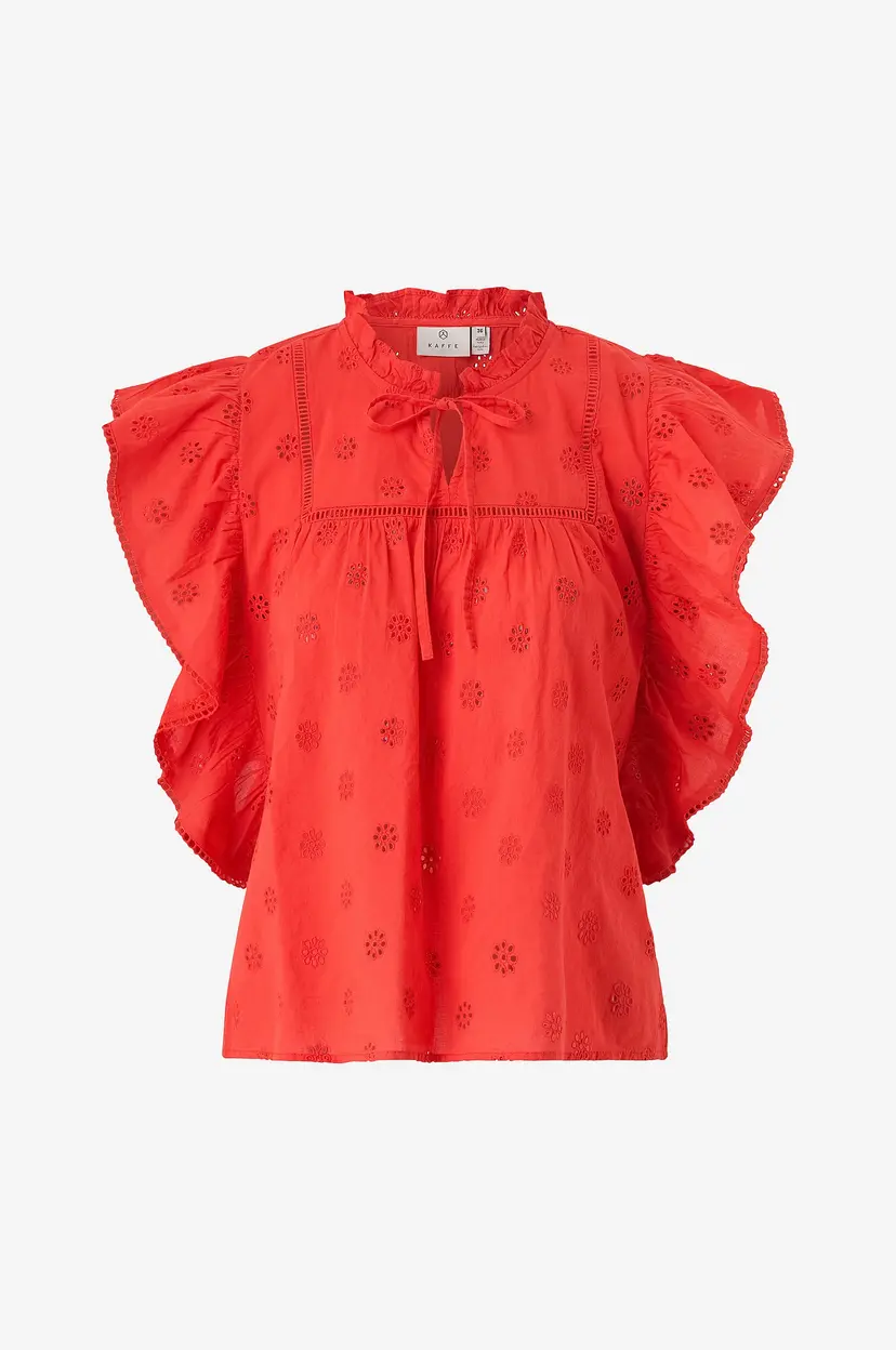 Kaffe Bluse kaFiona Frill - Rød