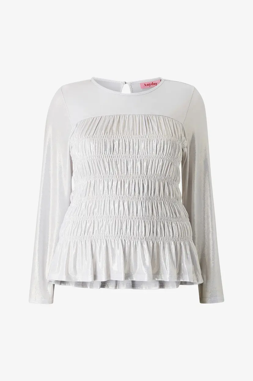 Anyday Topp Malika 108 - T-shirt L/S - Sølv