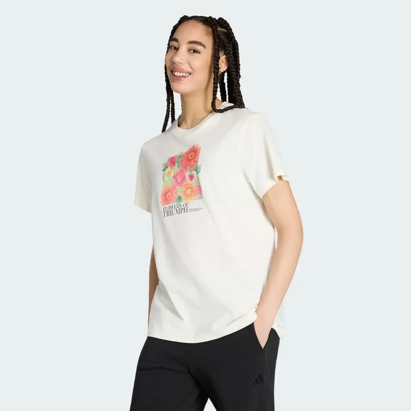 Adidas FLORAL LOOSE GRAPHIC 2 T-SKJORTE