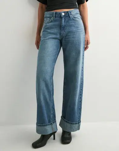 ONLY Only - Blå - Onlella Mw Wide Fold Up Dnm TAI519